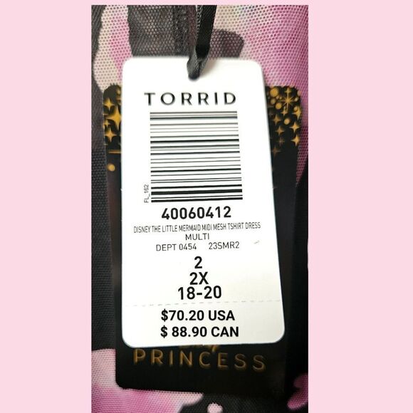 TORRID/DISNEY Plus Size the little mermaid maxiโmesh dress Size 2X - Picture 16 of 16